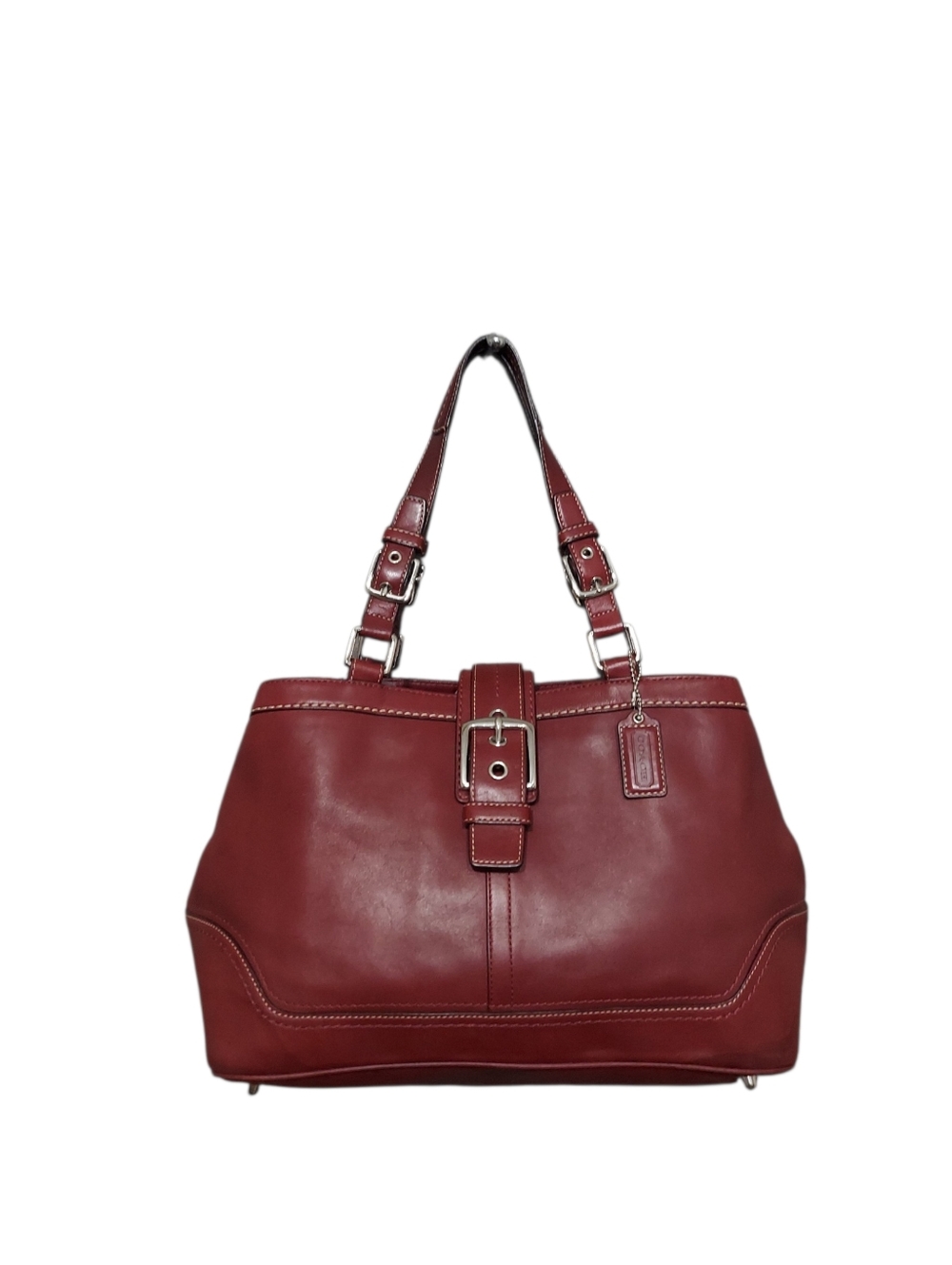 Coach Hamptons Burgundy Leather Carryall Shoulder Bag Y2K 2000 F12602